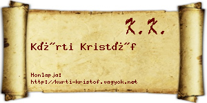Kürti Kristóf névjegykártya