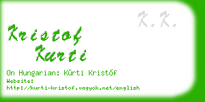 kristof kurti business card